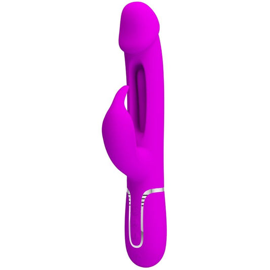 PRETTY LOVE - VIBRATEUR MULTIFONCTION FUCHSIA 3 EN 1 DEJON RABBIT