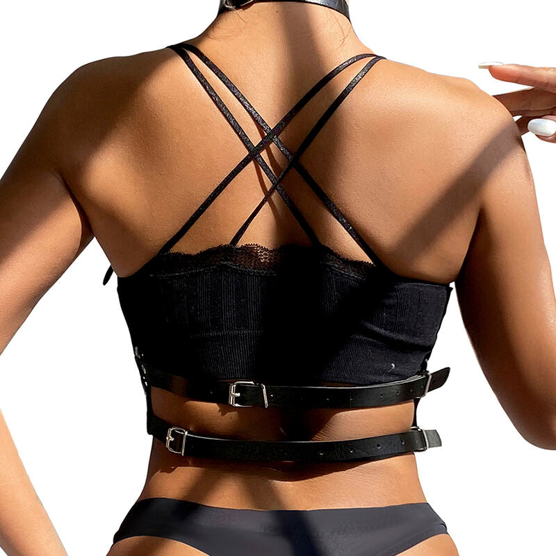 SUBBLIME - BAVOIR AVEC ANNEAU EN CUIR NOIR TAILLE UNIQUE