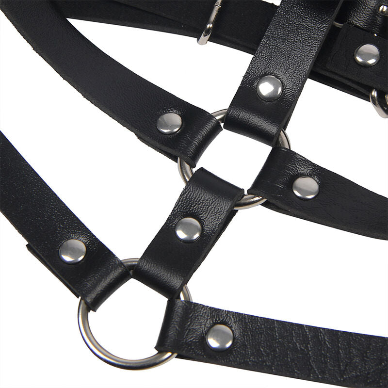 SUBBLIME - BAVOIR AVEC ANNEAU EN CUIR NOIR TAILLE UNIQUE
