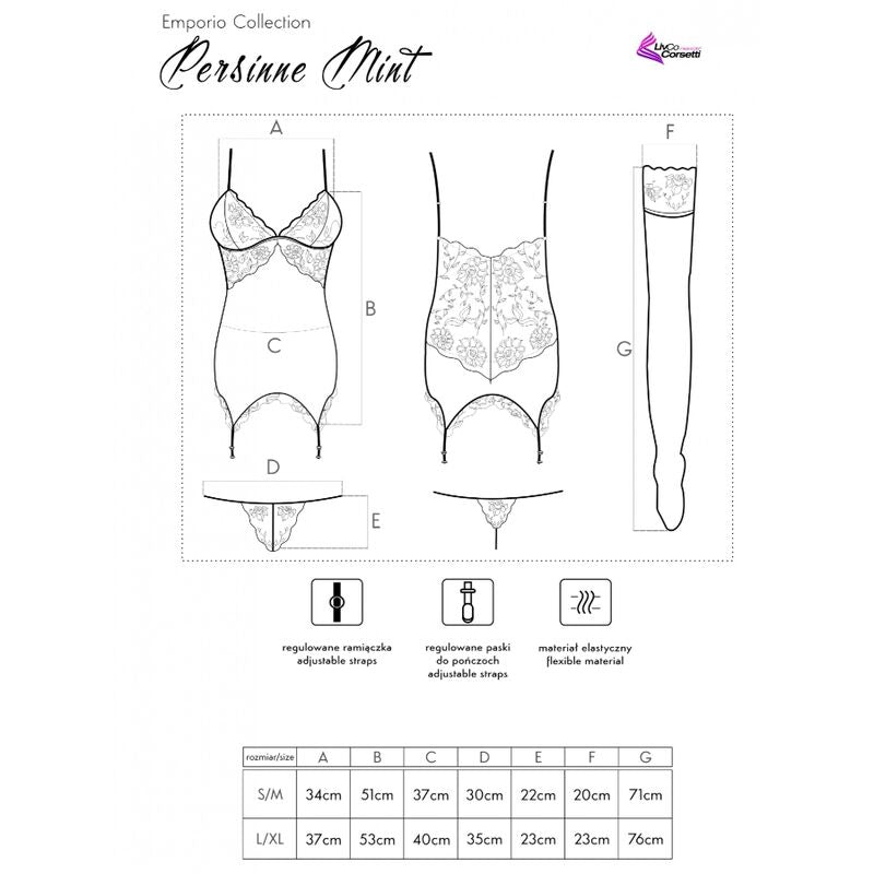 LIVCO CORSETTI FASHION - PERSINNE MIT EMPORIO ENSEMBLE CORSET + SLIPS + CHAUSSETTES