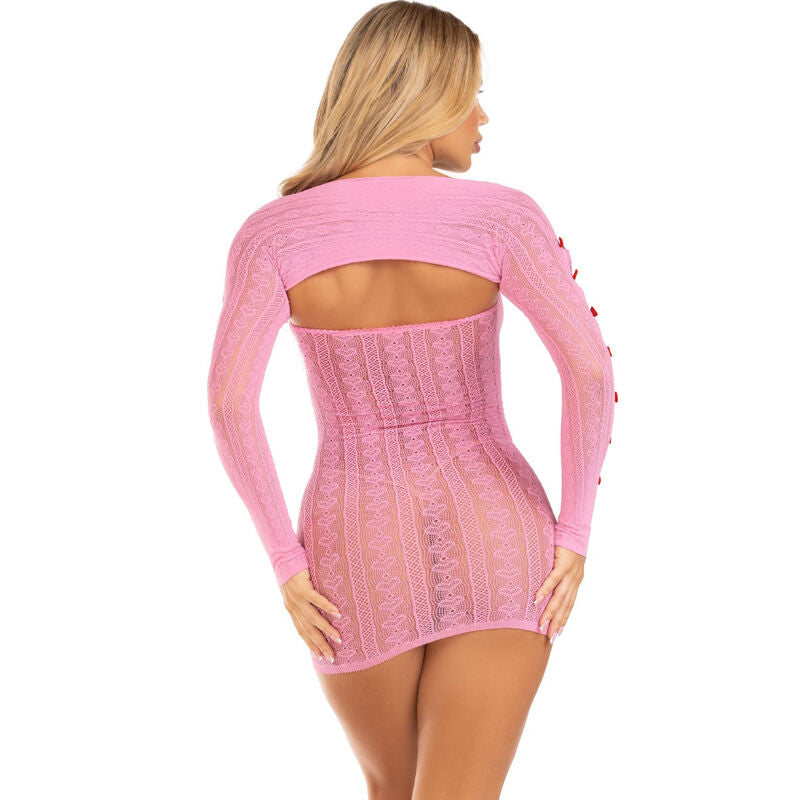 LEG AVENUE - ROBE COEUR ROSE ET NŒUD, TAILLE UNIQUE