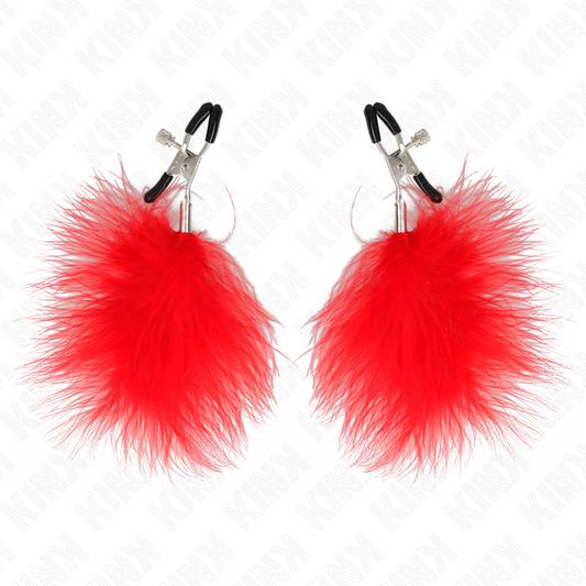 KINK - PINZA PER CAPEzzoli PIUMA ROSSO 7 CM