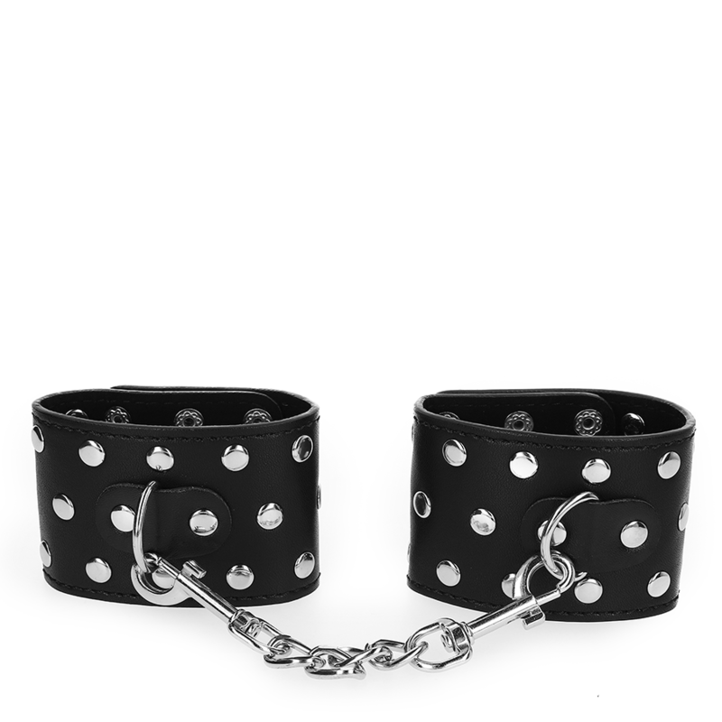 KINK - RÉSISTANCE AU POIGNET AVEC FERMETURE À PRESSION COMPLÈTE DE RIVETS NOIR RÉGLABLES 19-24 CM X 5,5 CM