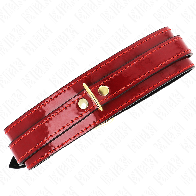 KINK - COLLIER VIN ROUGE AJUSTABLE AVEC DÉTAILS DORÉS 29-42,5 CM X 4 CM