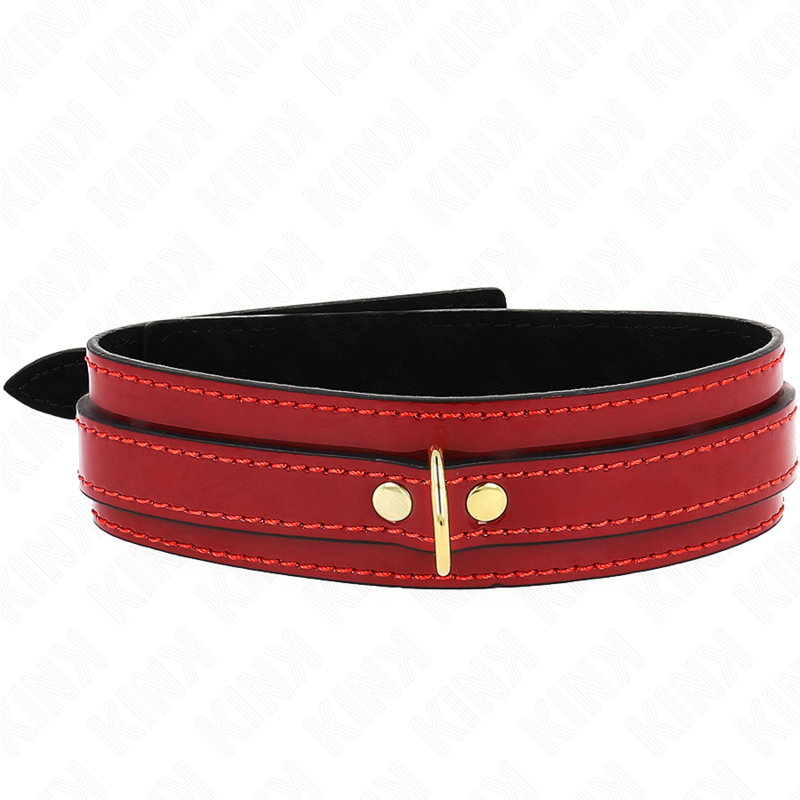 KINK - COLLIER VIN ROUGE AJUSTABLE AVEC DÉTAILS DORÉS 29-42,5 CM X 4 CM