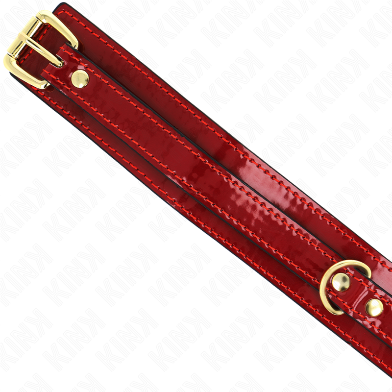 KINK - COLLIER VIN ROUGE AJUSTABLE AVEC DÉTAILS DORÉS 29-42,5 CM X 4 CM