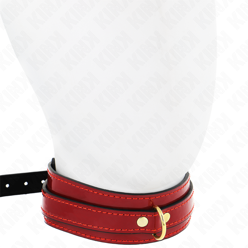 KINK - COLLIER VIN ROUGE AJUSTABLE AVEC DÉTAILS DORÉS 29-42,5 CM X 4 CM