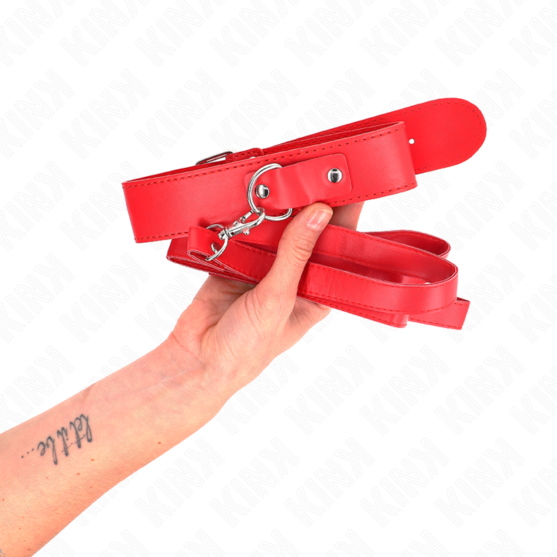 KINK - COLLIER AVEC CEINTURE 116 CM ROJO BRACELET AJUSTABLE 32-50 CM X 8 CM