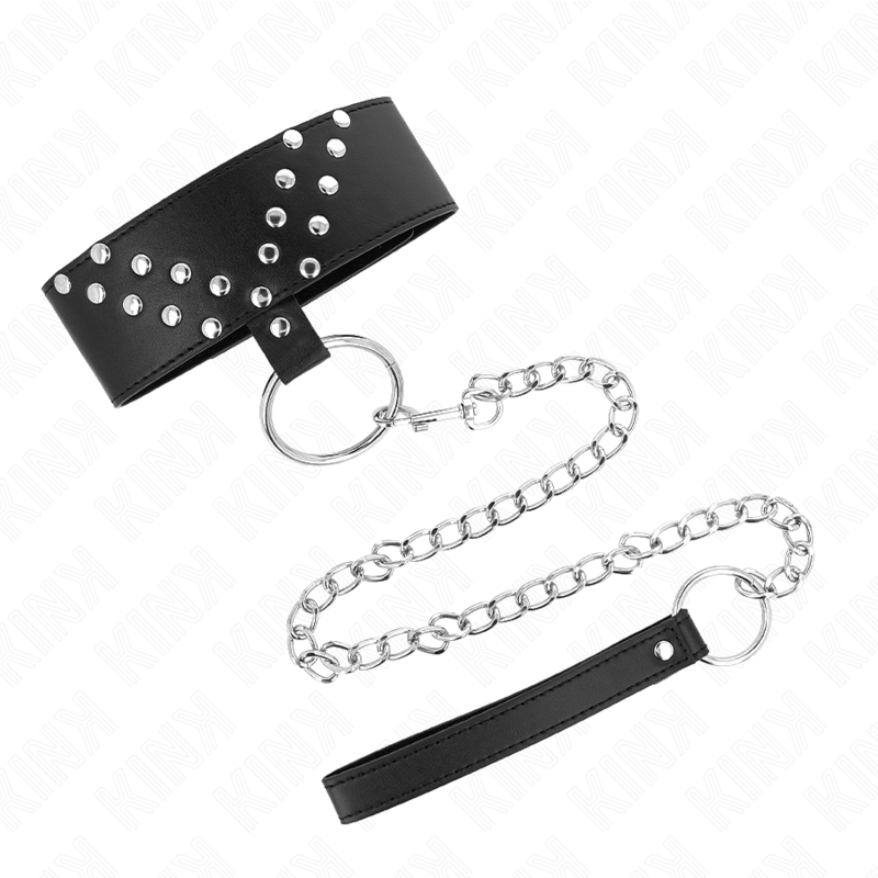 KINK - COLLIER AVEC CEINTURE 65 CM AVEC RIVET AV RÉGLABLE 36-43 CM X 5 CM