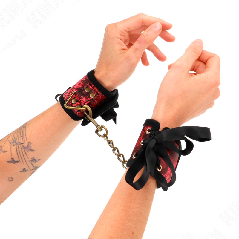 KINK - RÉSISTANCE POIGNET SCANDALE DÉTAILS DENTELLE ROUGE-NOIR 24,5 CM X 6,5 CM