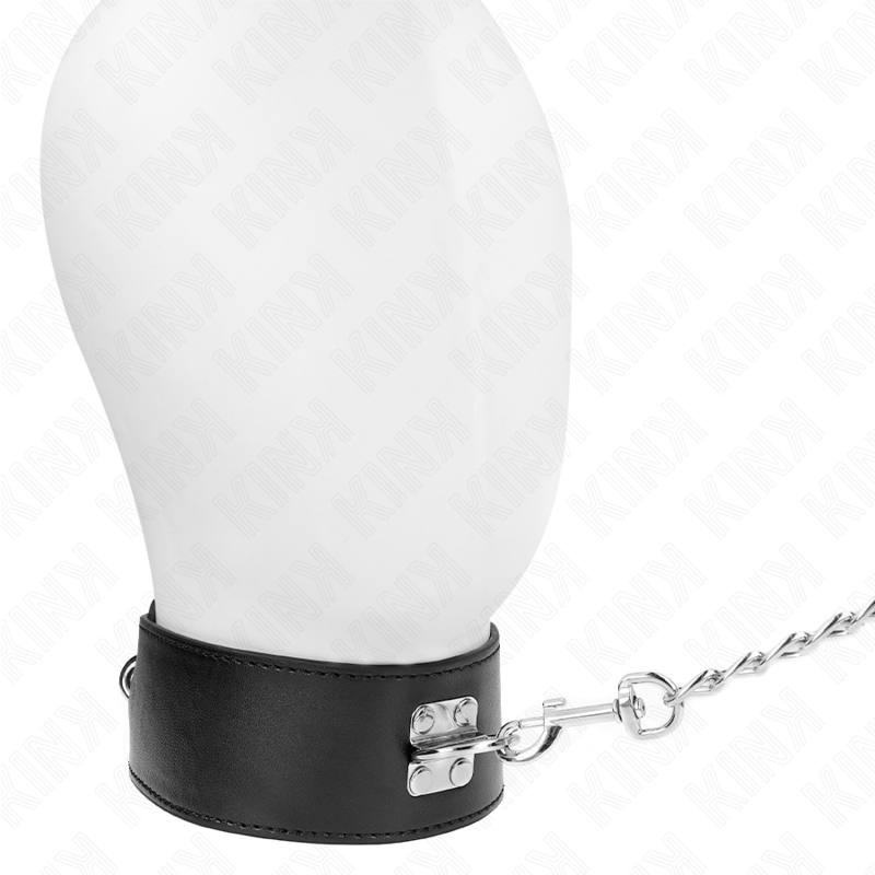 KINK - COLLIER AVEC CEINTURE 65 CM AVEC LARGE BRACELET RÉGLABLE NOIR 33,5-41 CM X 5 CM