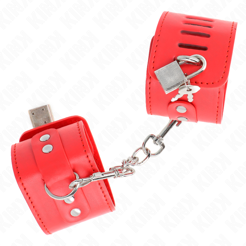 KINK - RÉSISTANCE POIGNET AVEC CADENAS ROUGE RÉGLABLE 16-23 CM X 5,5 CM