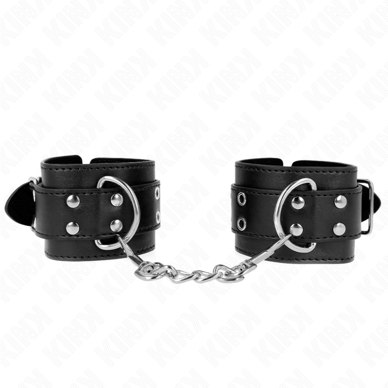 KINK - BRACELET NOIR À DOUBLE BOUCLE RÉGLABLE 19-26 CM