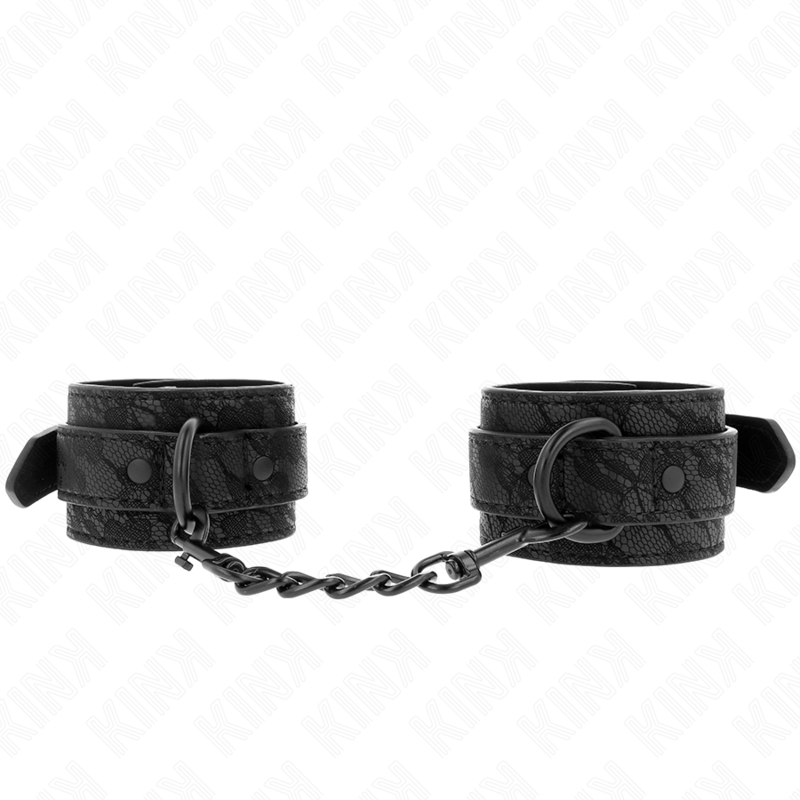 KINK - POIGNETS RÉGLABLES RECOUVERTS DE DENTELLE FONCÉE NOIRE 19-26 CM