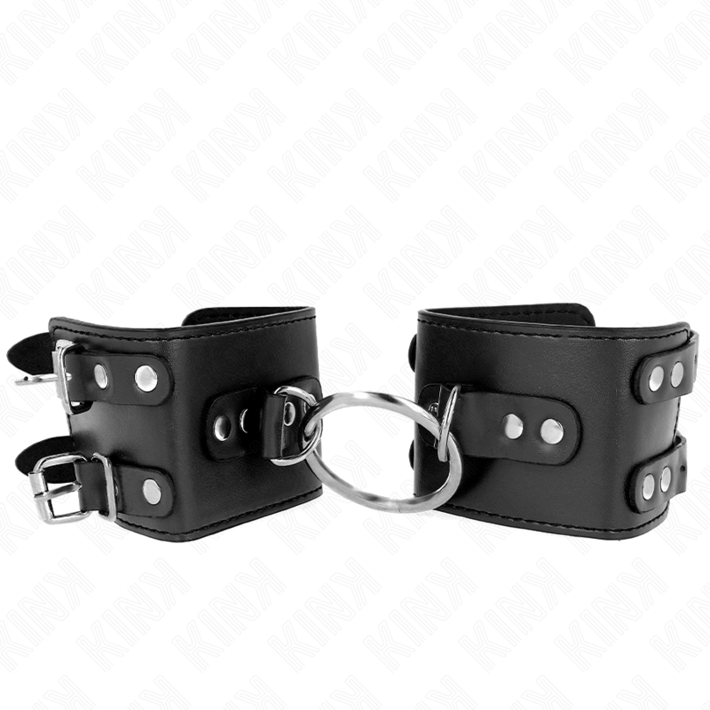 KINK - POIGNET FIXE AVEC ANNEAU RÉGLABLE ET CLOUS NOIR 17-22 CM X 6,5 CM