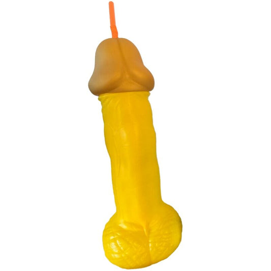 DIABLO PICANTE - VERRE À PÉNIS EN PLASTIQUE JAUNE