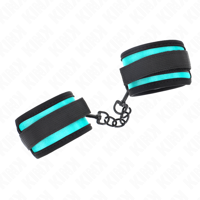 KINK - JOINT DE POIGNET EN NYLON AVEC CROCHET ET BOUCLE NOIR-BLEU AJUSTABLE 18-32 CM X 5 CM