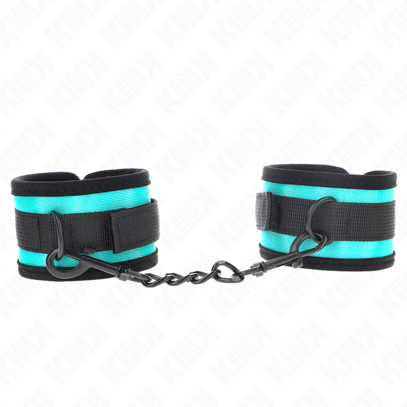 KINK - JOINT DE POIGNET EN NYLON AVEC CROCHET ET BOUCLE NOIR-BLEU AJUSTABLE 18-32 CM X 5 CM