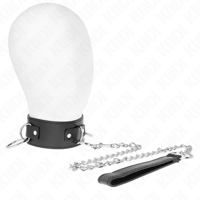 KINK - COLLIER AVEC LAISSE 65 CM 3 MODÈLES ANNEAUX 2 RÉGLABLES 36-43 CM X 5 CM