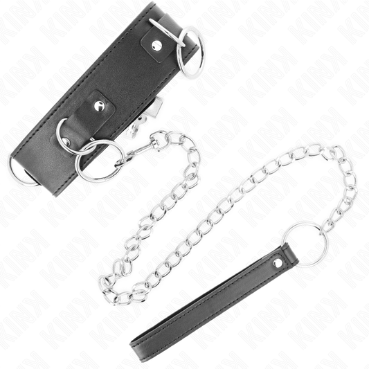 KINK - COLLIER AVEC LAISSE 65 CM 3 MODÈLES ANNEAUX 2 RÉGLABLES 36-43 CM X 5 CM
