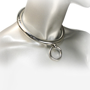 MÉTAL DUR - COLLIER BDSM AVEC ANNEAU 18CM