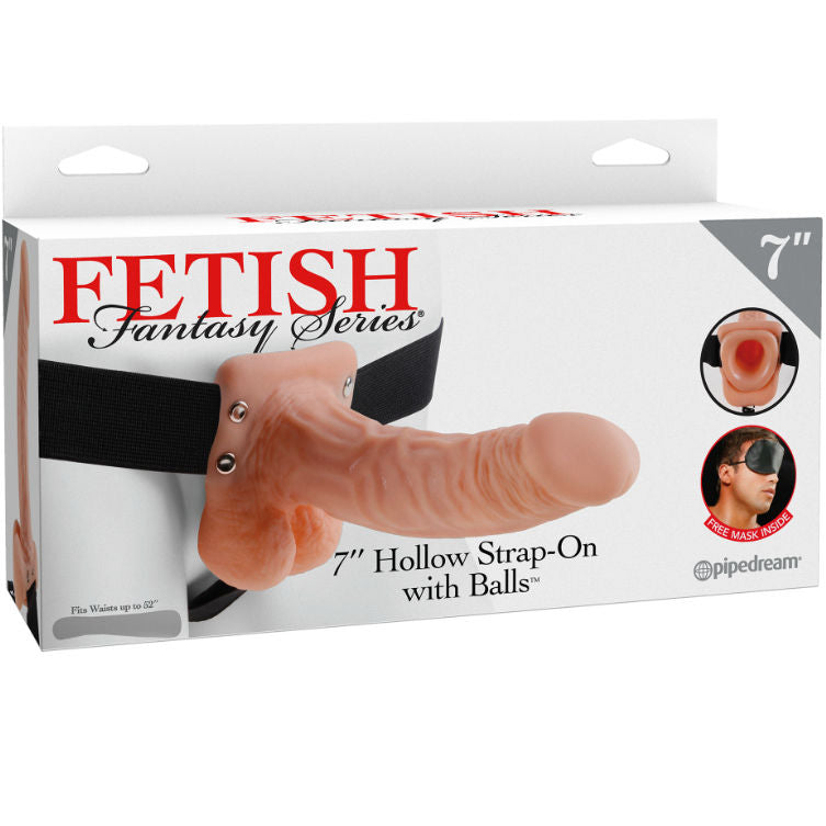 SÉRIE FETISH FANTASY - SÉRIE 7 Sangle creuse avec boules 17,8 cm chair