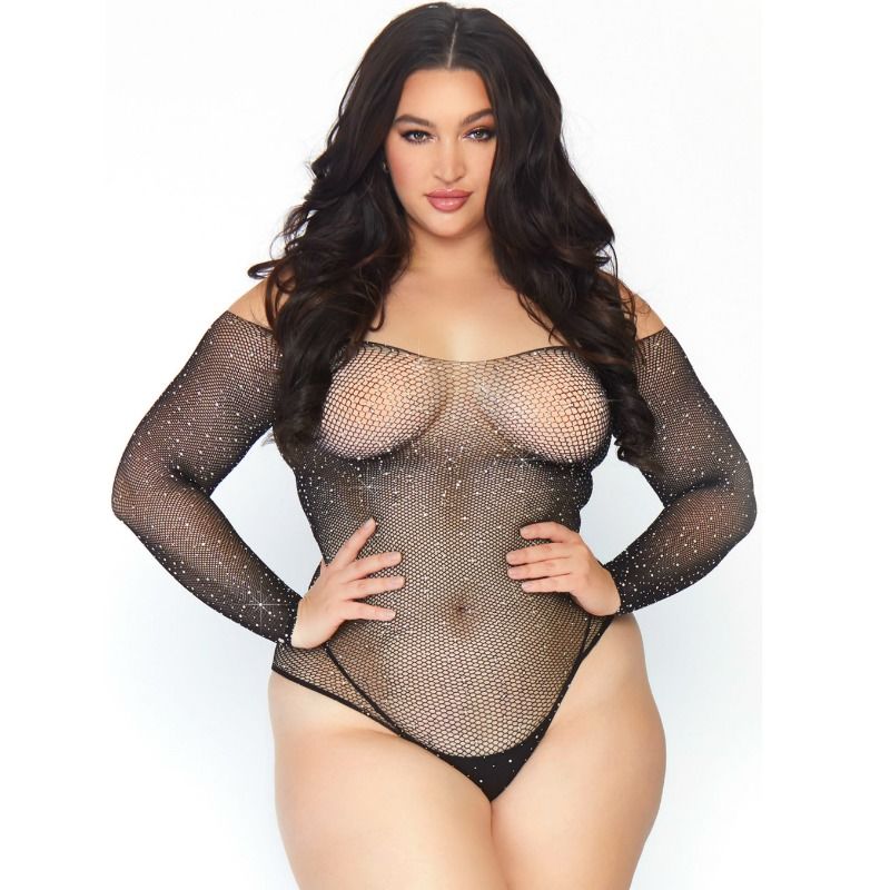 LEG AVENUE - BODYSTOCKING EN MAILLE CRISTALLISE LEG AVENUE - 1X-2X