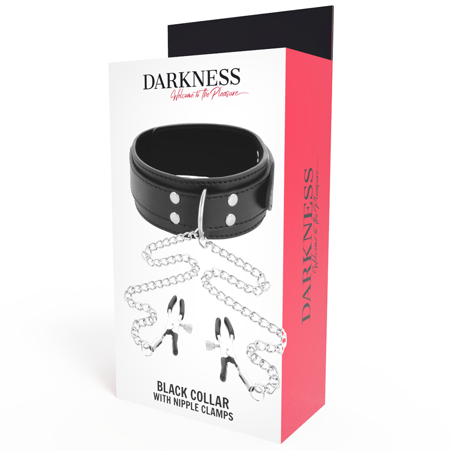 DARKNESS - COLLIER AVEC PINCES À METELLES NOIR