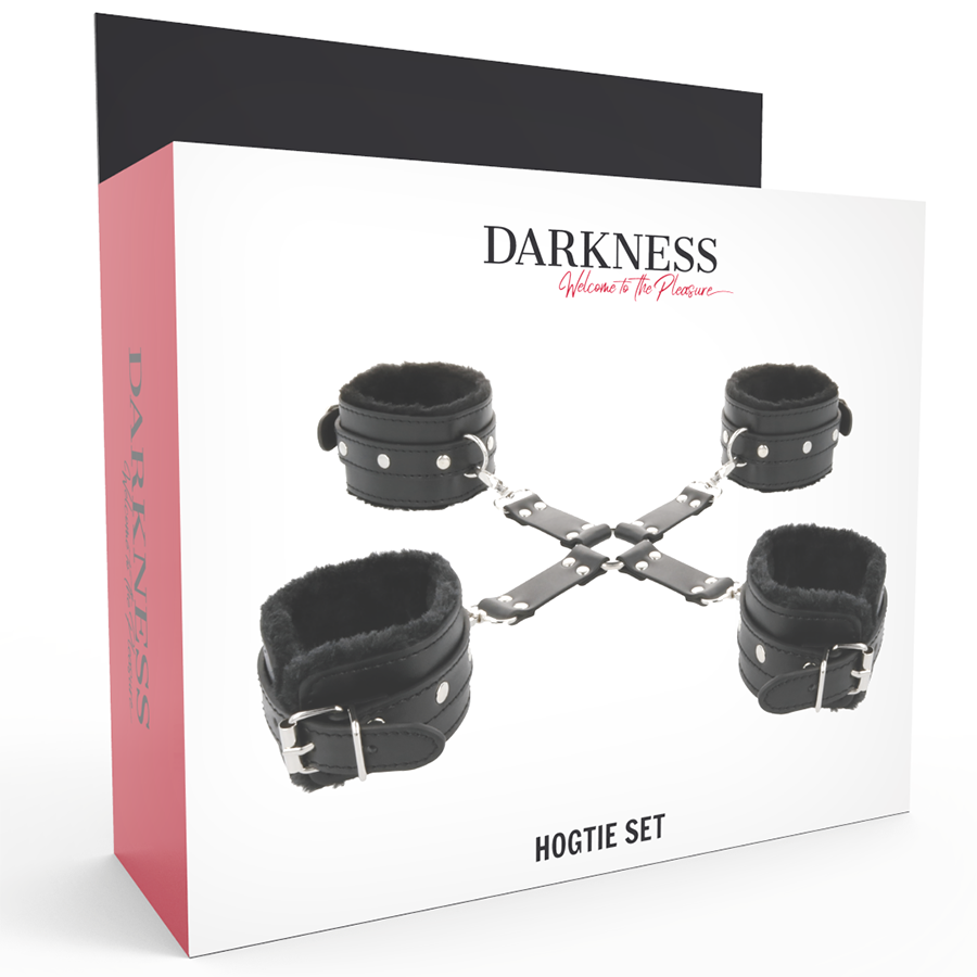 DARKNESS - MENOTTES PIEDS ET MAINS EN CUIR NOIR