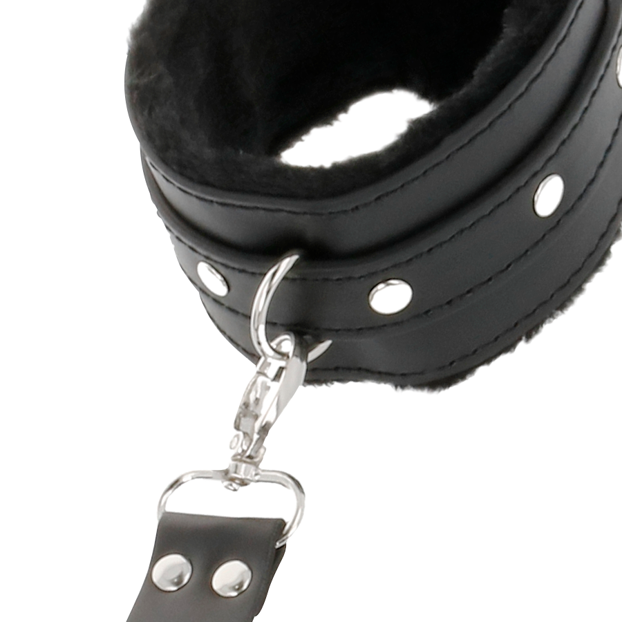 DARKNESS - MENOTTES PIEDS ET MAINS EN CUIR NOIR
