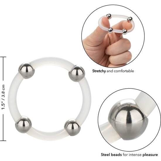 CALEXOTICS - BAGUE EN SILICONE AVEC BILLES EN ACIER L