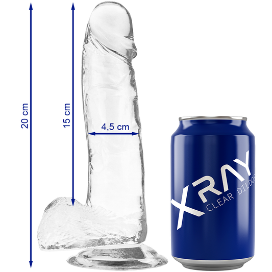 X RAY - BITE TRANSPARENTE AVEC BOULES 20 CM -OU- 4,5 CM