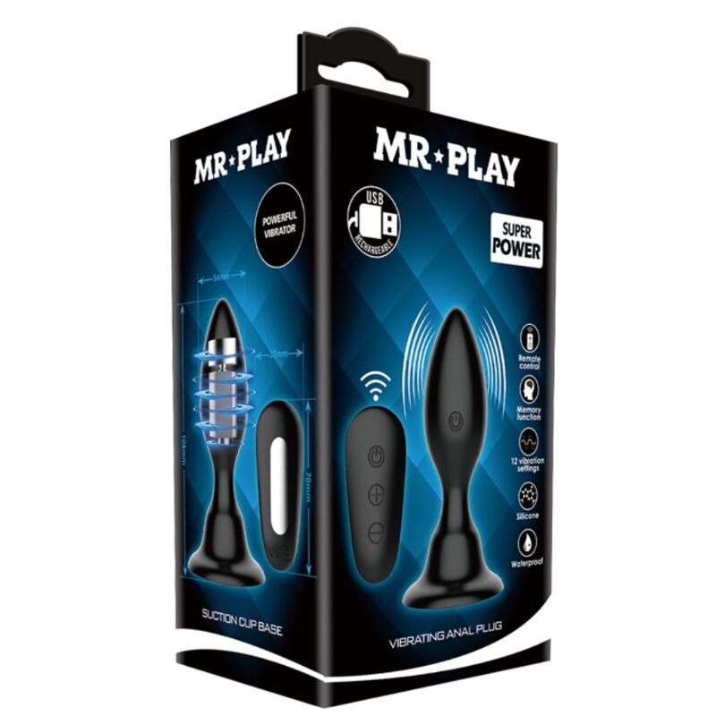 MR PLAY - PLUG ANAL AVEC TÉLÉCOMMANDE À VIBRATION NOIR