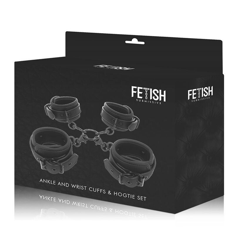 FETISH SOUMISSIVE - ENSEMBLE DE MENOTTES POUR MAINS ET CHEVILLES AVEC DOUBLURE EN NOPRÈNE