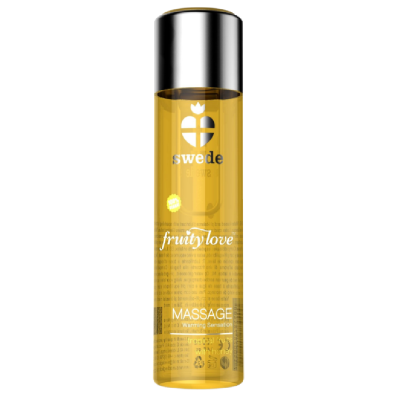 SUÈDE - HUILE DE MASSAGE FRUITY LOVE À EFFET RÉCHAUFFANT FRUITÉ TROPICALE AU MIEL 120 ML.