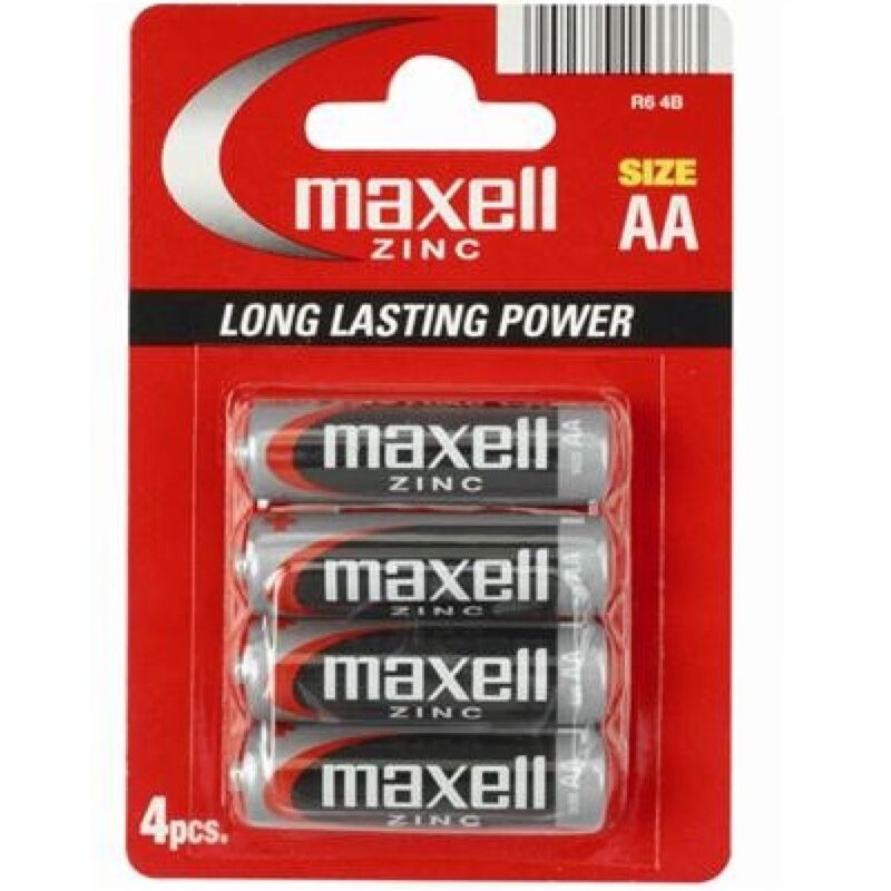 MAXELL - BATTERIE AU SEL DE MANGANÈSE AA R6*4 UNITÉ