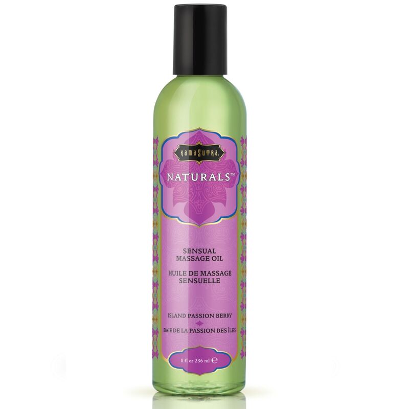 KAMASUTRA - HUILE DE MASSAGE NATURELLE AUX BAIES DE LA PASSION 236 ML