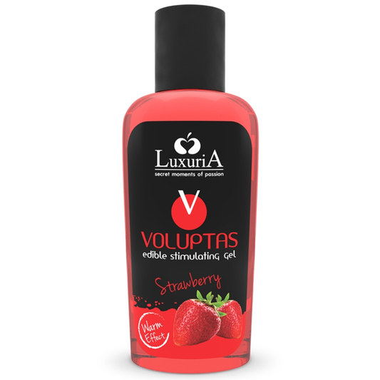 INTIMATELINE LUXURIA - VOLUPTAS GEL DE MASSAGE ALIMENTAIRE À EFFET RÉCHAUFFANT - FRAISE 100 ML
