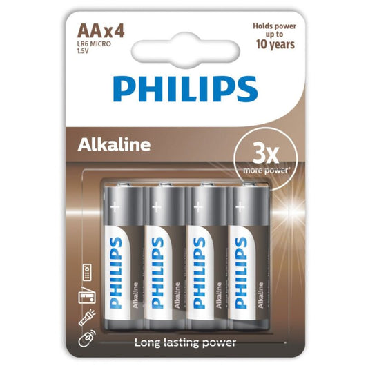 PHILIPS - PILES ALCALINES AA LR6 PAR 4
