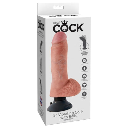 KING COCK - GODE VIBRANT AVEC TESTICULES 20,3 CM NATUREL