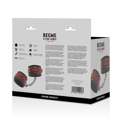 BEGME - MENOTTES PREMIUM ÉDITION ROUGE AVEC DOUBLURE NÉOPRÈNE