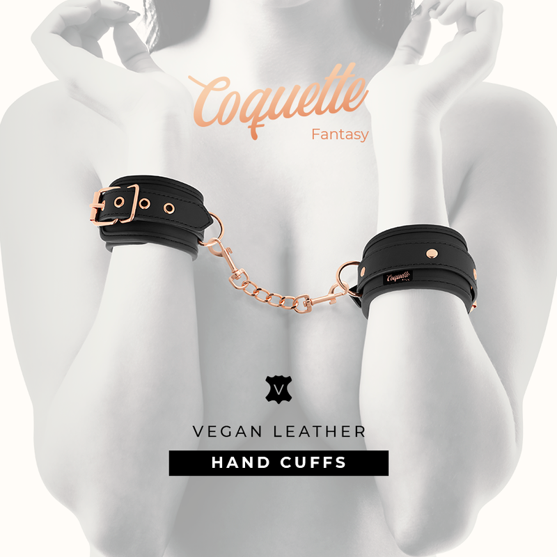 COQUETTE CHIC DESIRE - MENOTTES EN CUIR MOTIF VÉGAN AVEC DOUBLURE EN NOPRÈNE