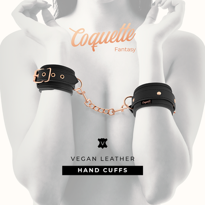COQUETTE CHIC DESIRE - MENOTTES EN CUIR MOTIF VÉGAN AVEC DOUBLURE EN NOPRÈNE