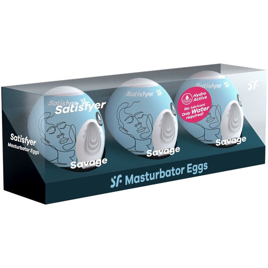 SATISFYER - 3 OEUFS DE MASTURBATEUR SAVAGE