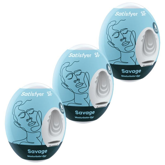 SATISFYER - 3 OEUFS DE MASTURBATEUR SAVAGE