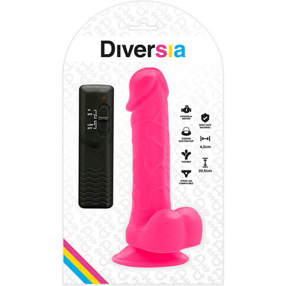 DIVERSIA - GODE VIBRANT FLEXIBLE ROSE 20,5 CM -OU- 4,2 CM