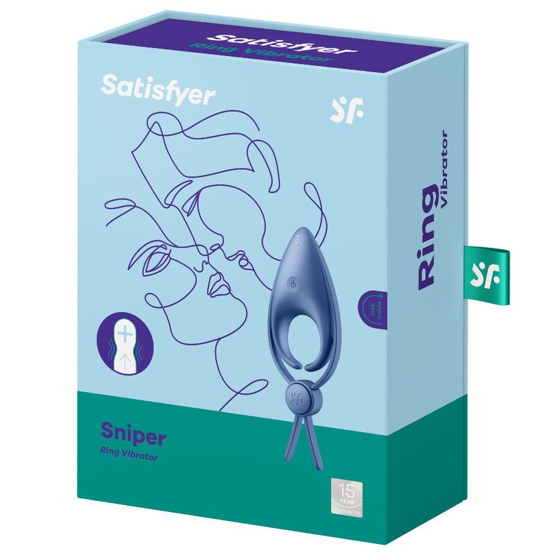 SATISFYER - VIBRATEUR À ANNEAU BLEU SNIPER