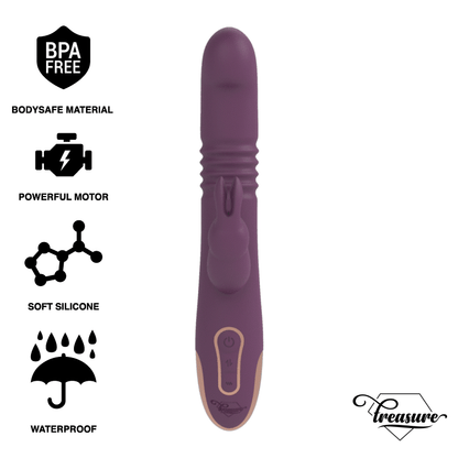 TRÉSOR - BASTIAN RABBIT UP &amp; DOWN, ROTATEUR ET VIBRATEUR COMPATIBLE AVEC LA TECHNOLOGIE SANS FIL WATCHME