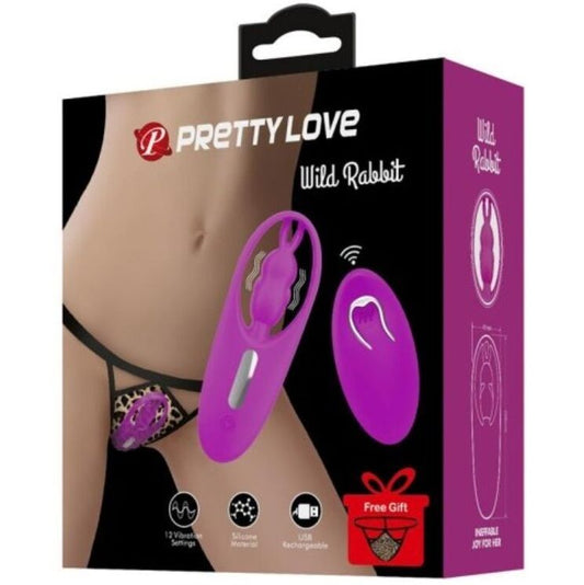 PRETTY LOVE - STIMULATEUR DE CULOTTES AVEC TÉLÉCOMMANDE WILD RABBIT LILAS