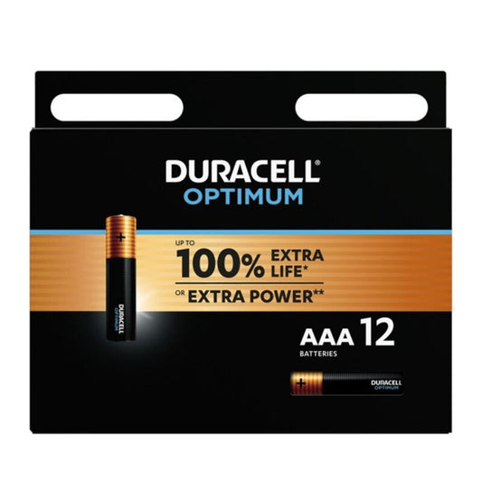 DURACELL - PILE ALCALINE AAA OPTIMUM 200 LR03 12 UNITÉ